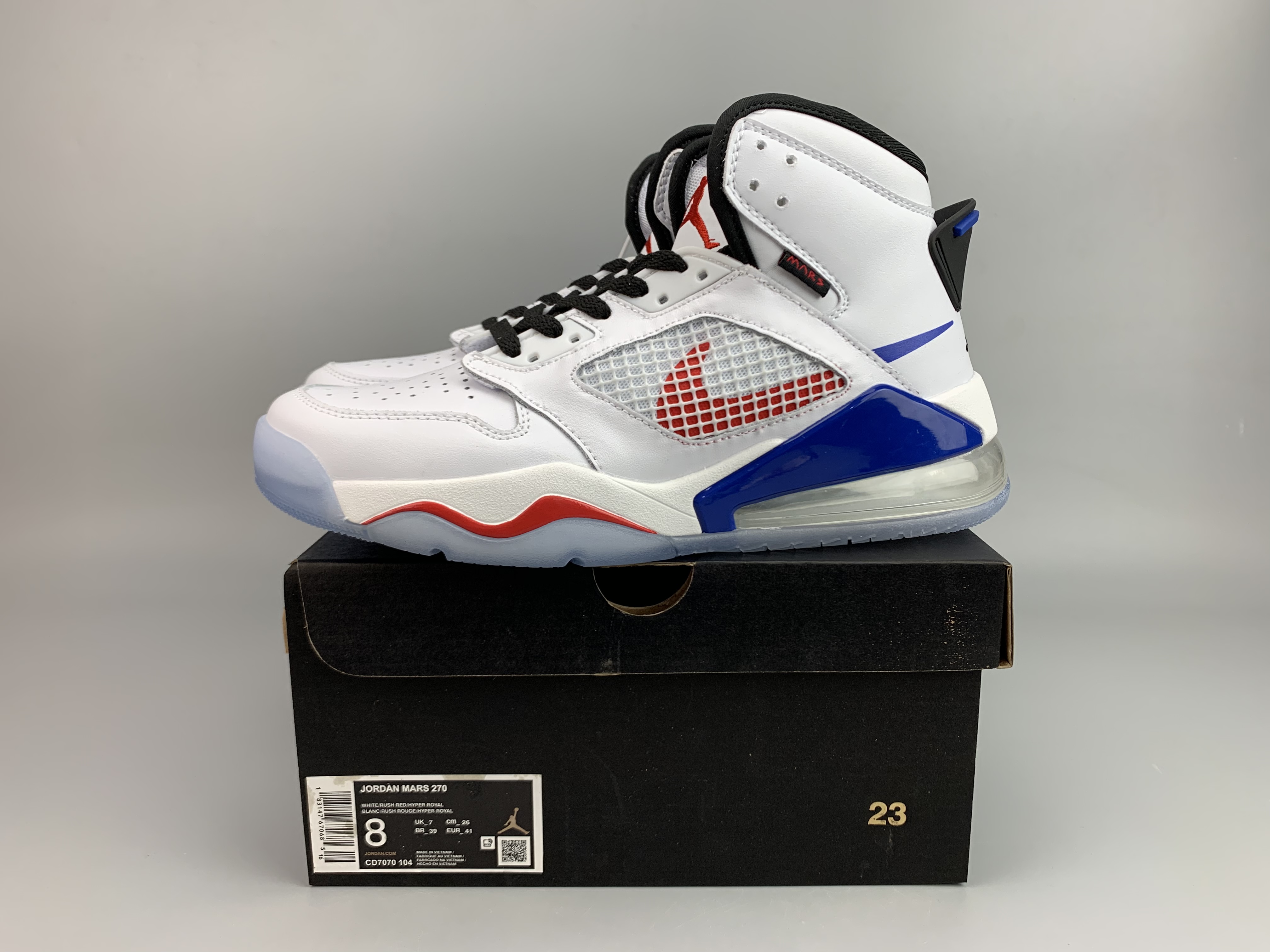 Air Jordan Mars 270 White Blue Red Shoes